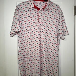 Puma Red, White, and Blue Patterned Polo Shirt
